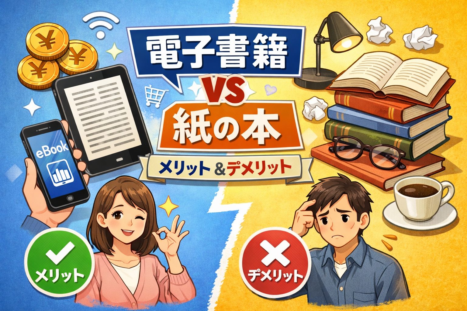 電子書籍は紙より本当に安い？メリット・デメリットを比較で紹介