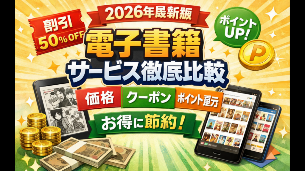 2026年最新版 電子書籍サービス徹底比較｜価格・クーポン・ポイント還元で節約