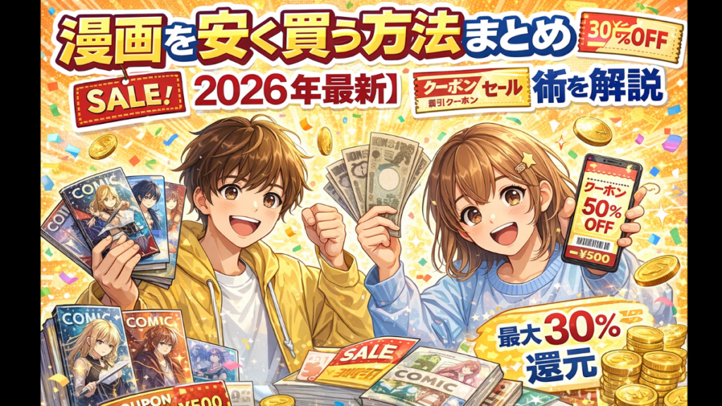 漫画を安く買う方法まとめ【2026年最新】クーポン・セール・還元術を解説