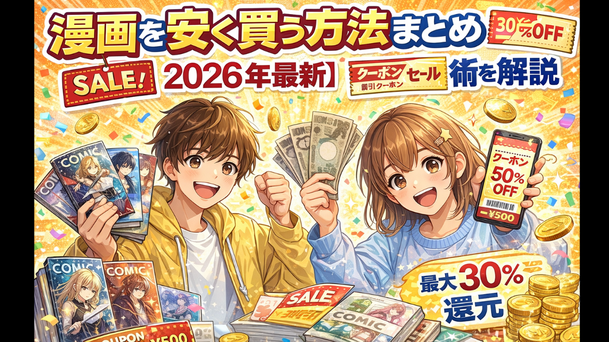 漫画を安く買う方法まとめ【2026年最新】クーポン・セール・還元術を解説