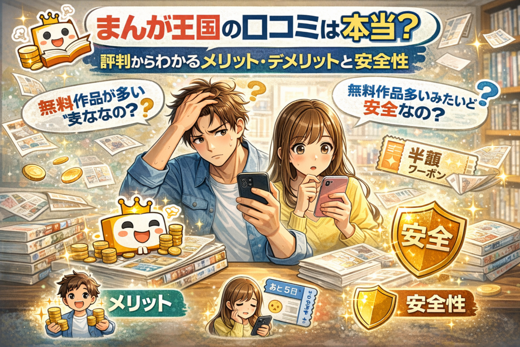 まんが王国の口コミは本当？評判からわかるメリット・デメリットと安全性を解説