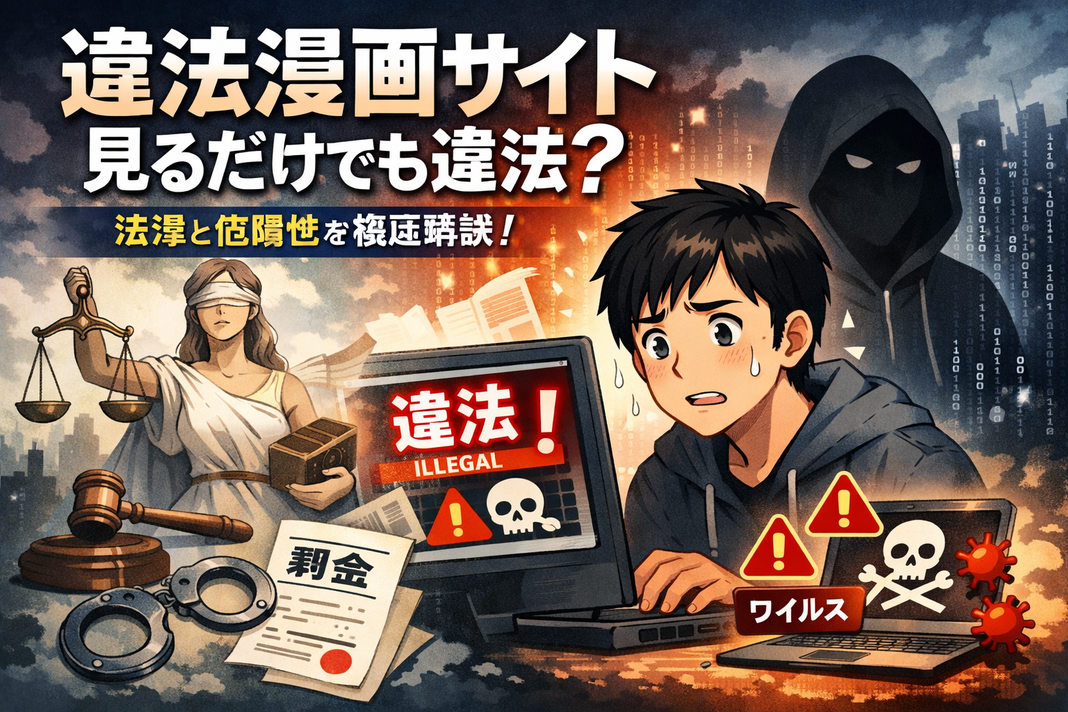 違法漫画サイトは見るだけでも違法？法律と危険性を解説
