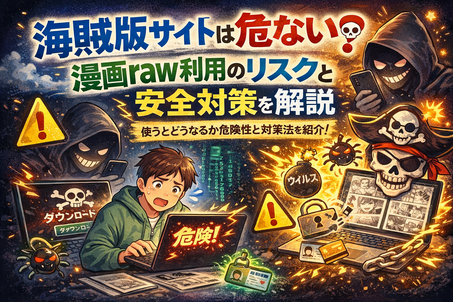 海賊版サイトは危ない?漫画raw利用のリスクと安全対策を解説