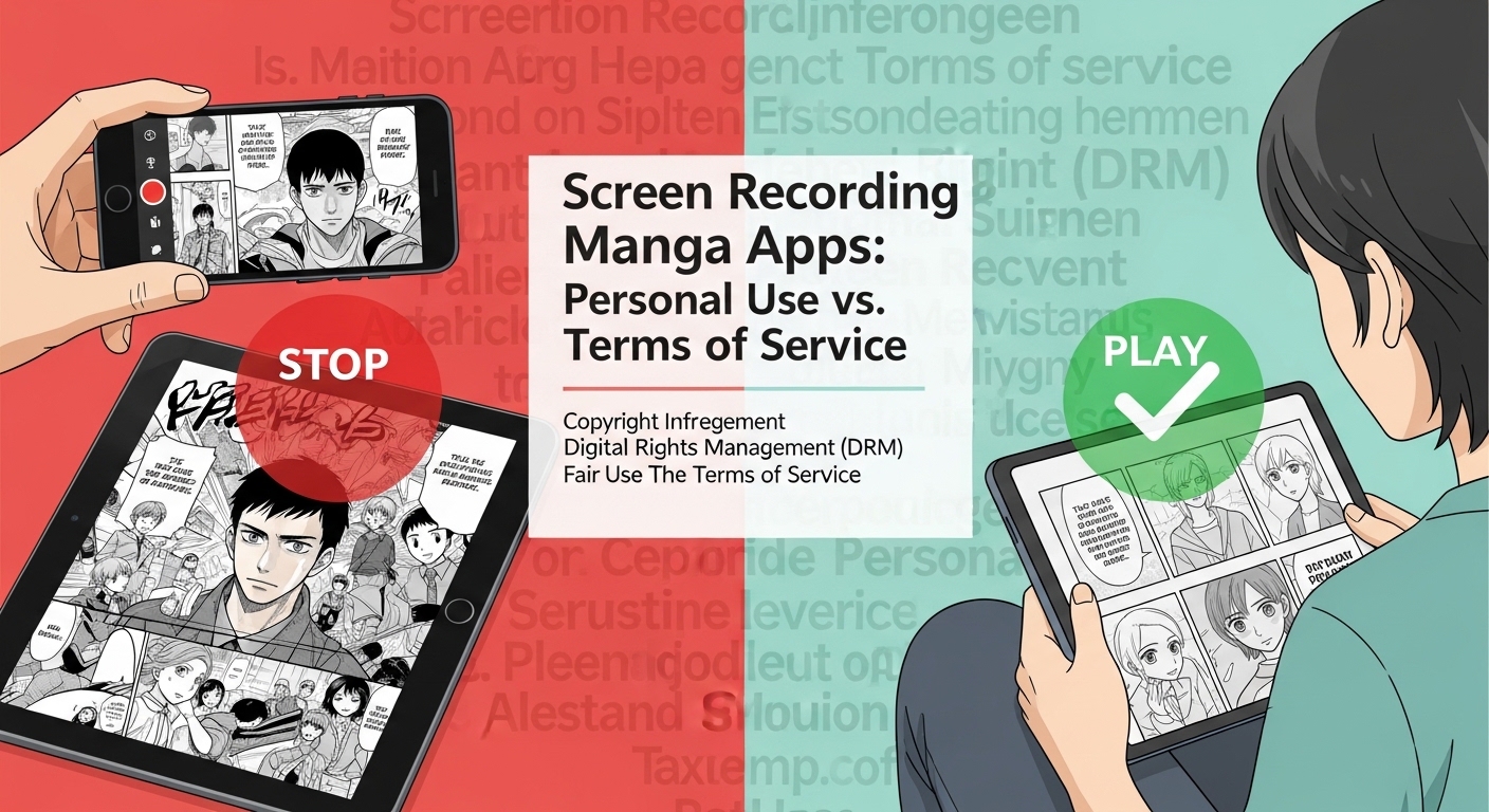 漫画アプリの画面録画は違法？個人利用と規約違反の違いを解説