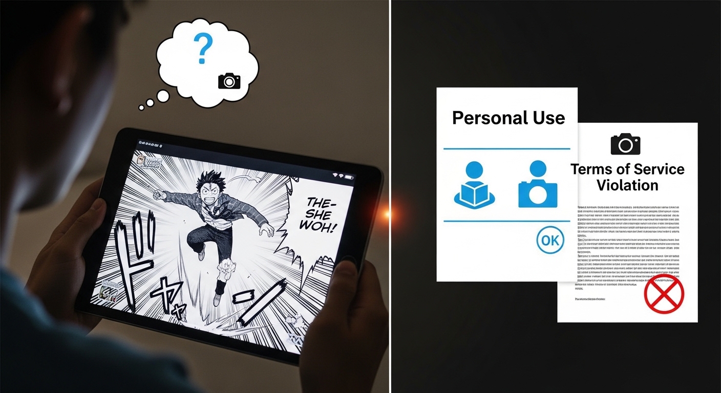 漫画アプリの画面録画は違法？個人利用と規約違反の違いを解説