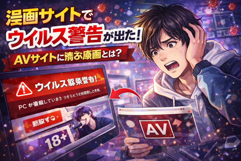 漫画サイトでウイルス警告が出た！AVサイトに飛ぶ原因