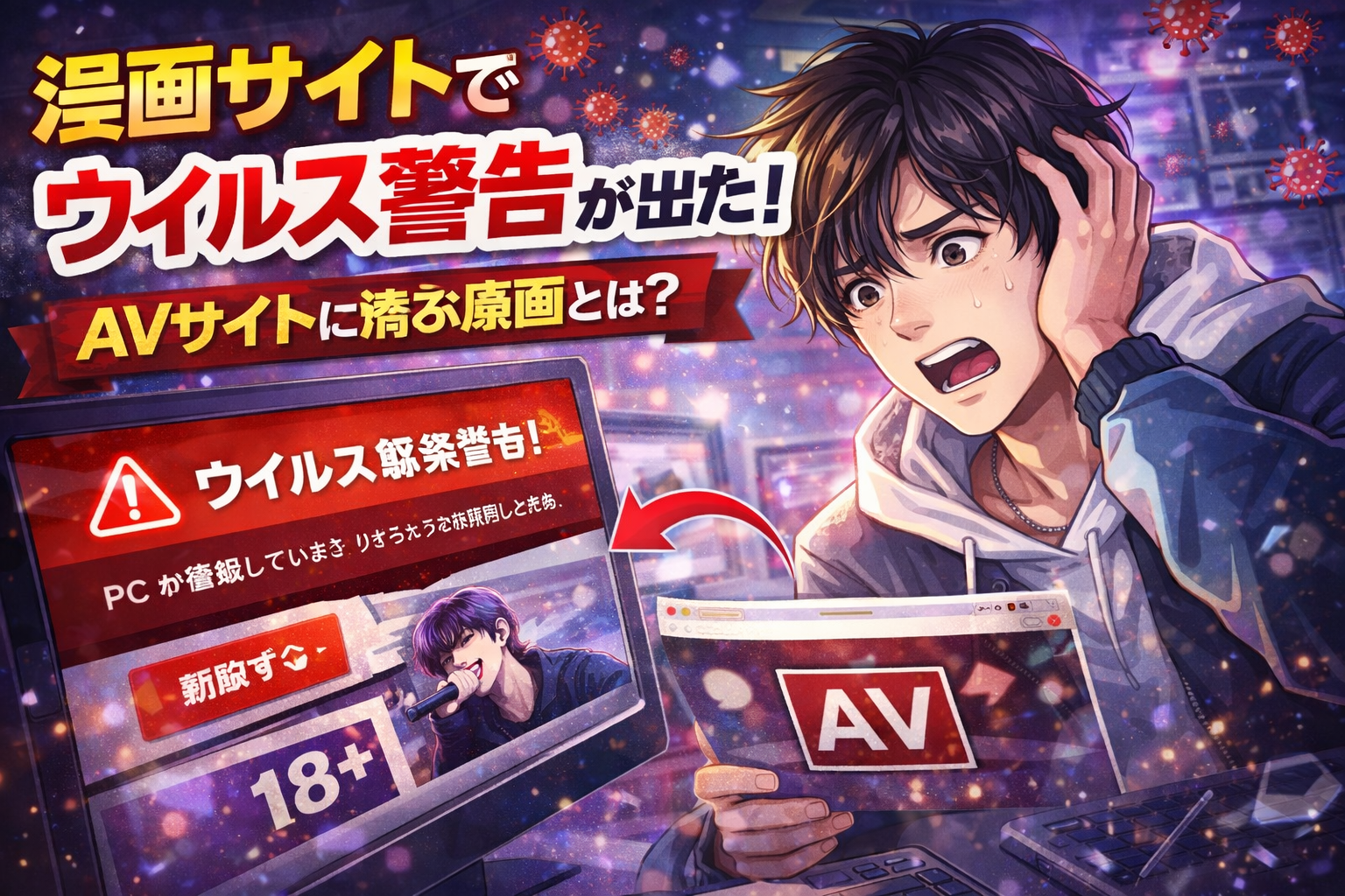 漫画サイトでウイルス警告が出た！AVサイトに飛ぶ原因