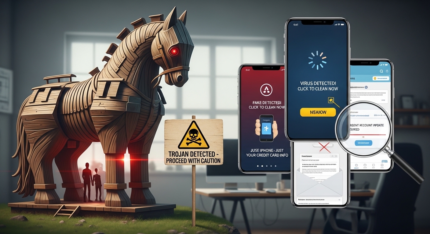 トロイの木馬警告は本物？通知詐欺の見分け方と対処法